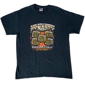San Antonio Spurs T-Shirt NBA Championship Rings Dynasty Men's Large